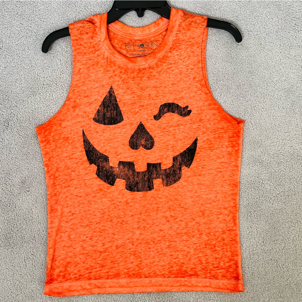 Fifth Sun Orange Halloween Muscle Tank